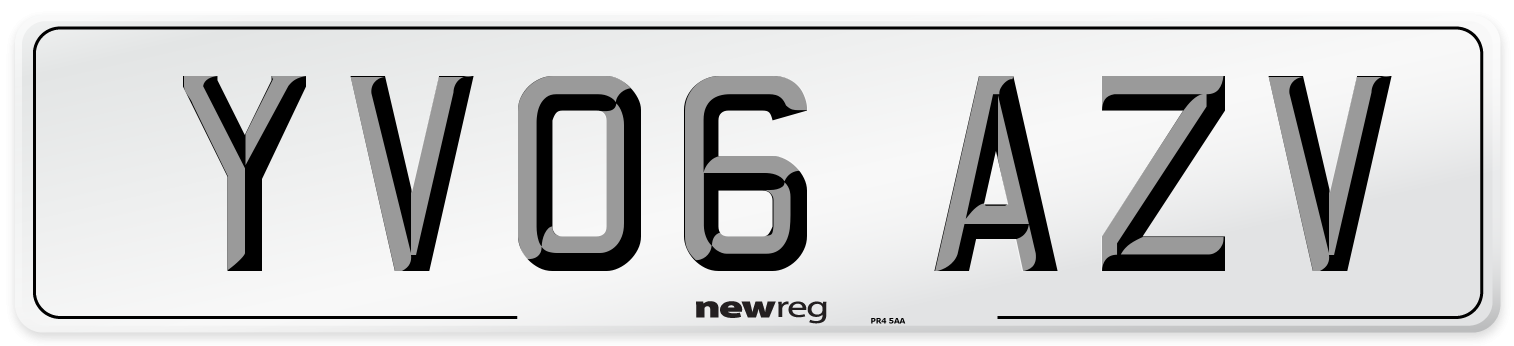 YV06 AZV Number Plate from New Reg